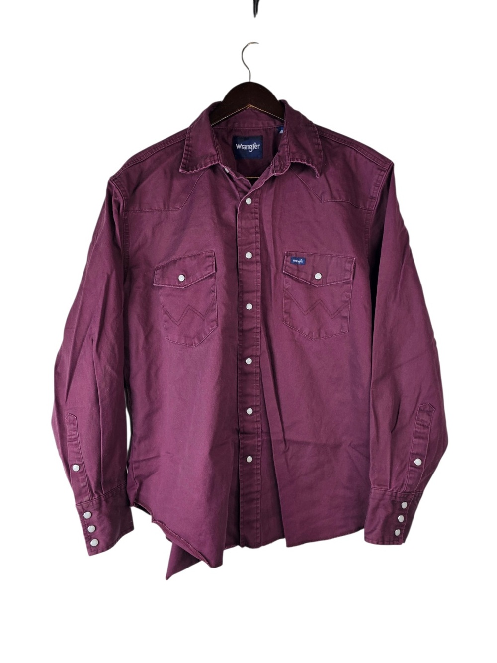 Wrangler Men's Long Sleeve Maroon Burgundy Western Snap Button Shirt XL